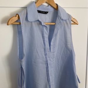 Zara Sleeveless Top in Blue Size M